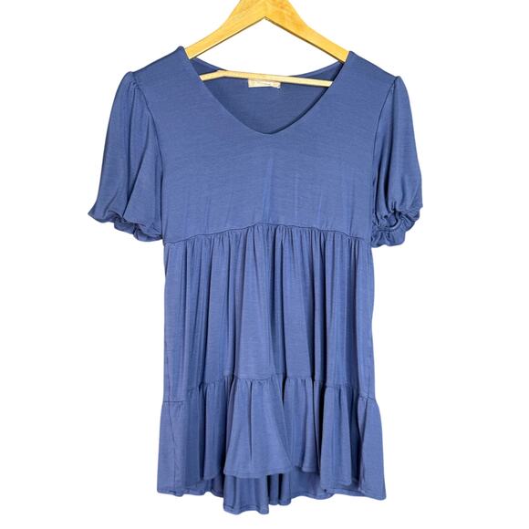 Altar'd State Dress Womens‎ Small Blue Babydoll Mini Tiered Summer Casual Boho - Picture 1 of 8